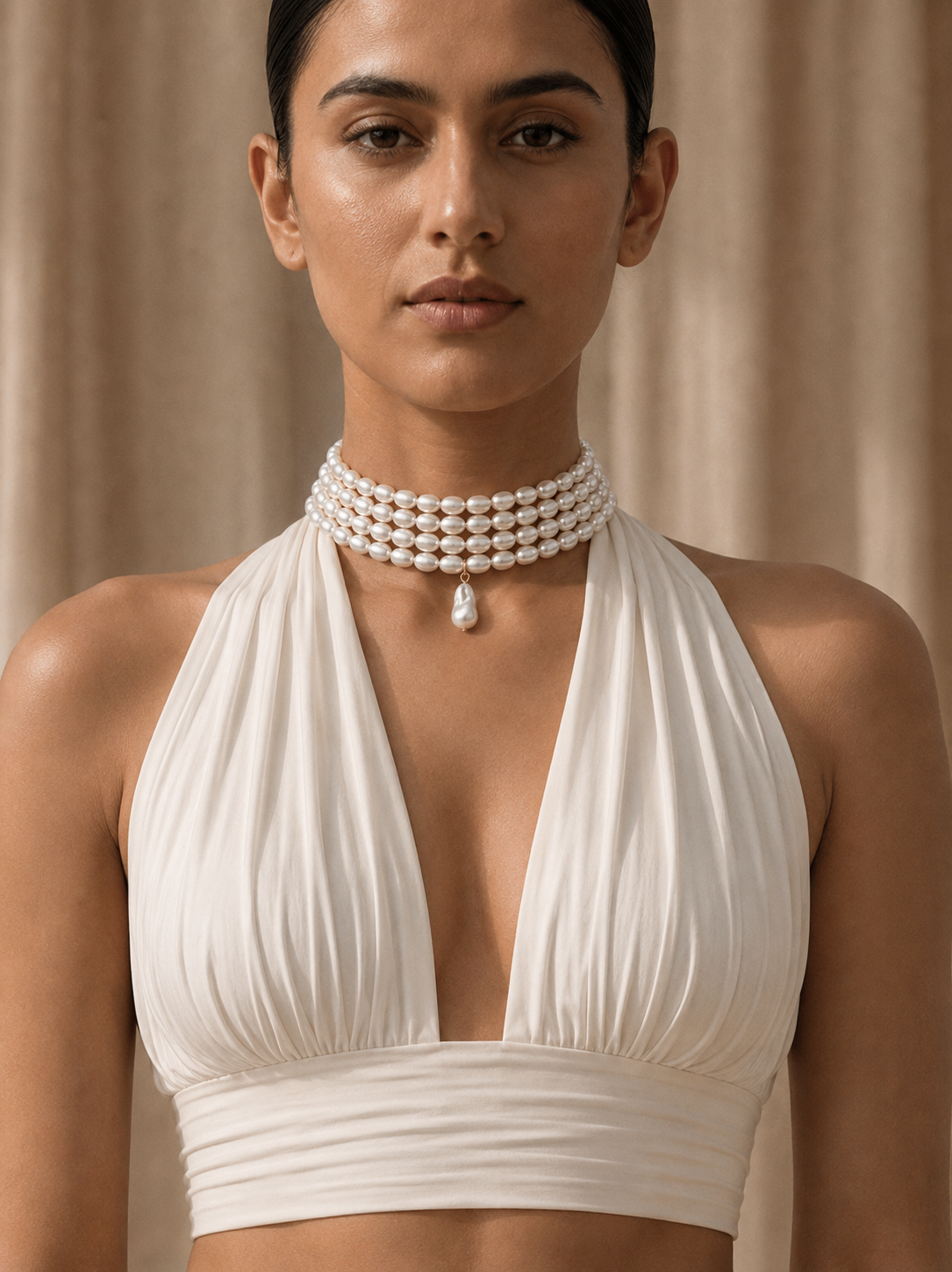 Regal Teardrop Pearl Choker
