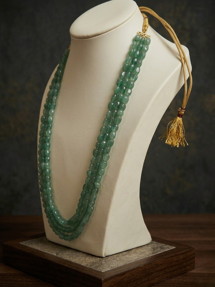 Emerald Green Multi-Strand Semi-Precious Stone Necklace