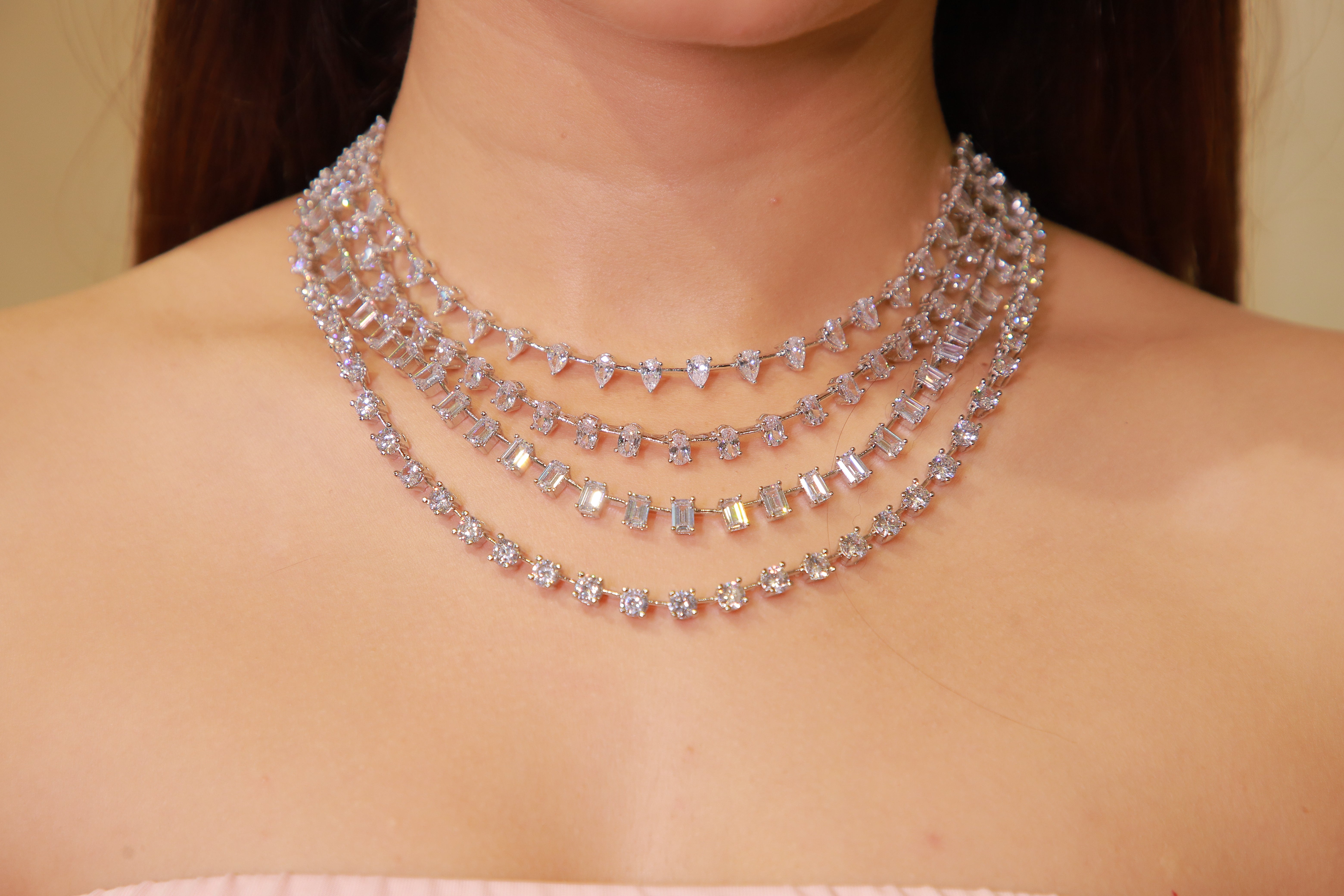 Celestial Layers Diamond Look Choker Set – Luxe Statement Edit
