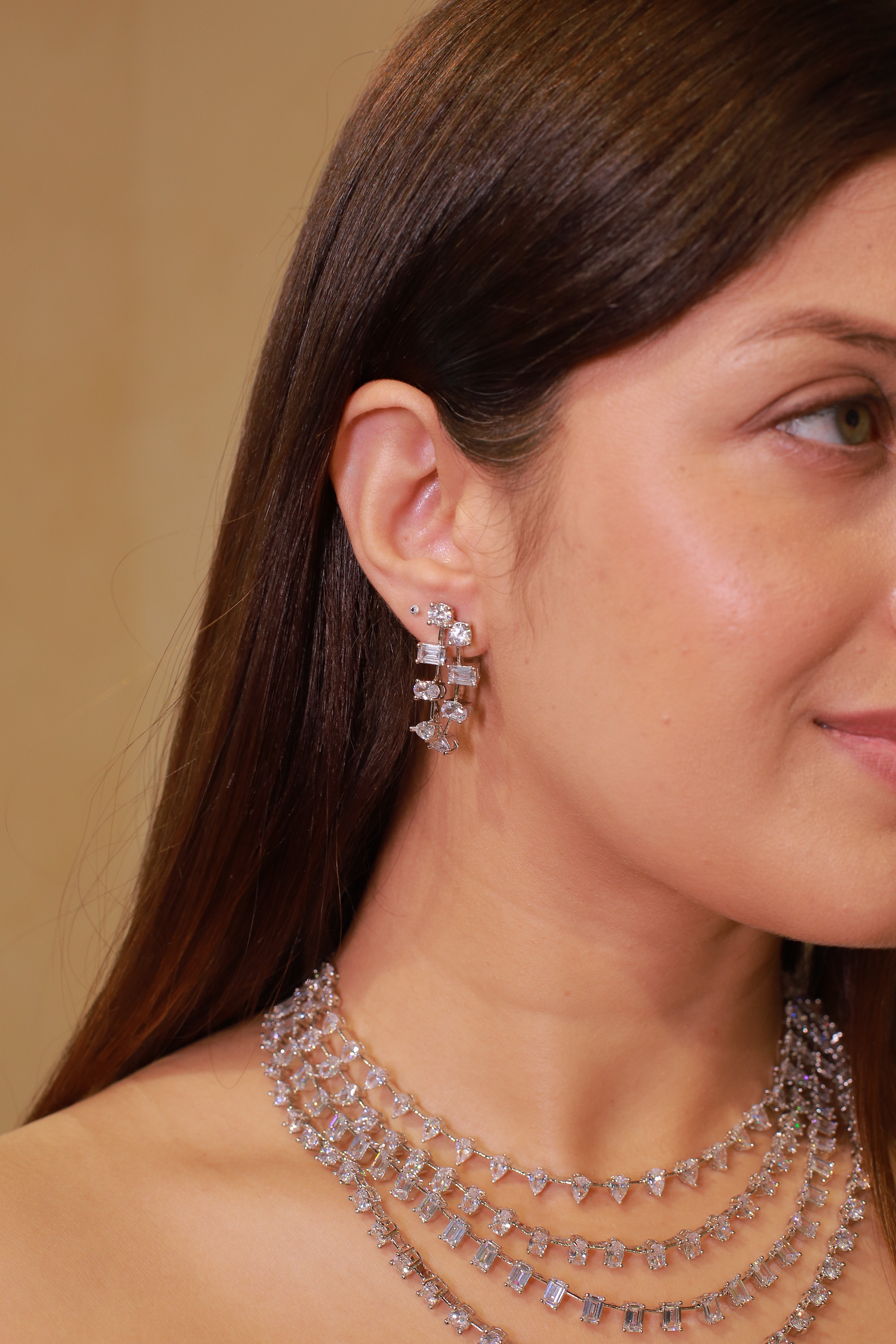 Celestial Layers Diamond Look Choker Set – Luxe Statement Edit