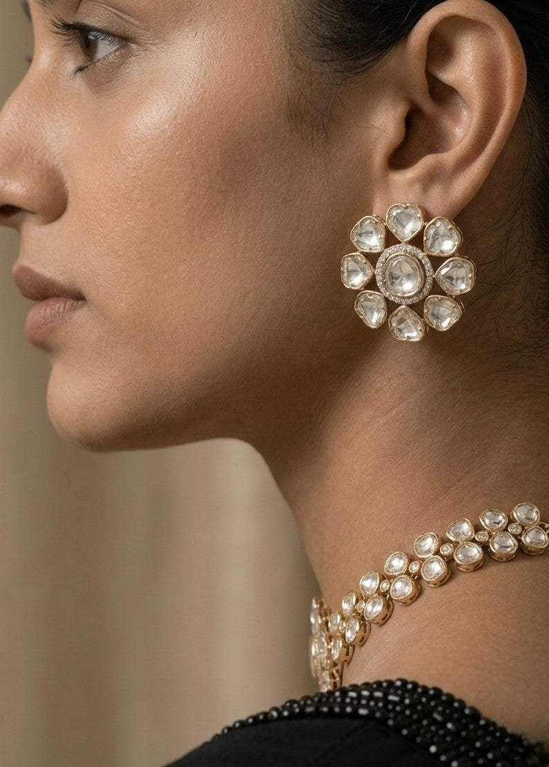 Floral Majesty Gold & Kundan Choker Set – Premium Festive Glam