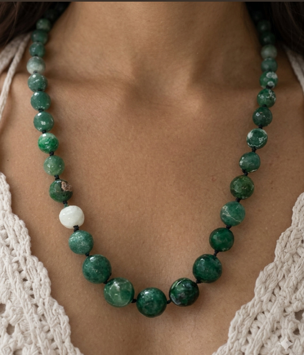 Green Onyx Semi-Precious Stone Mala Necklace