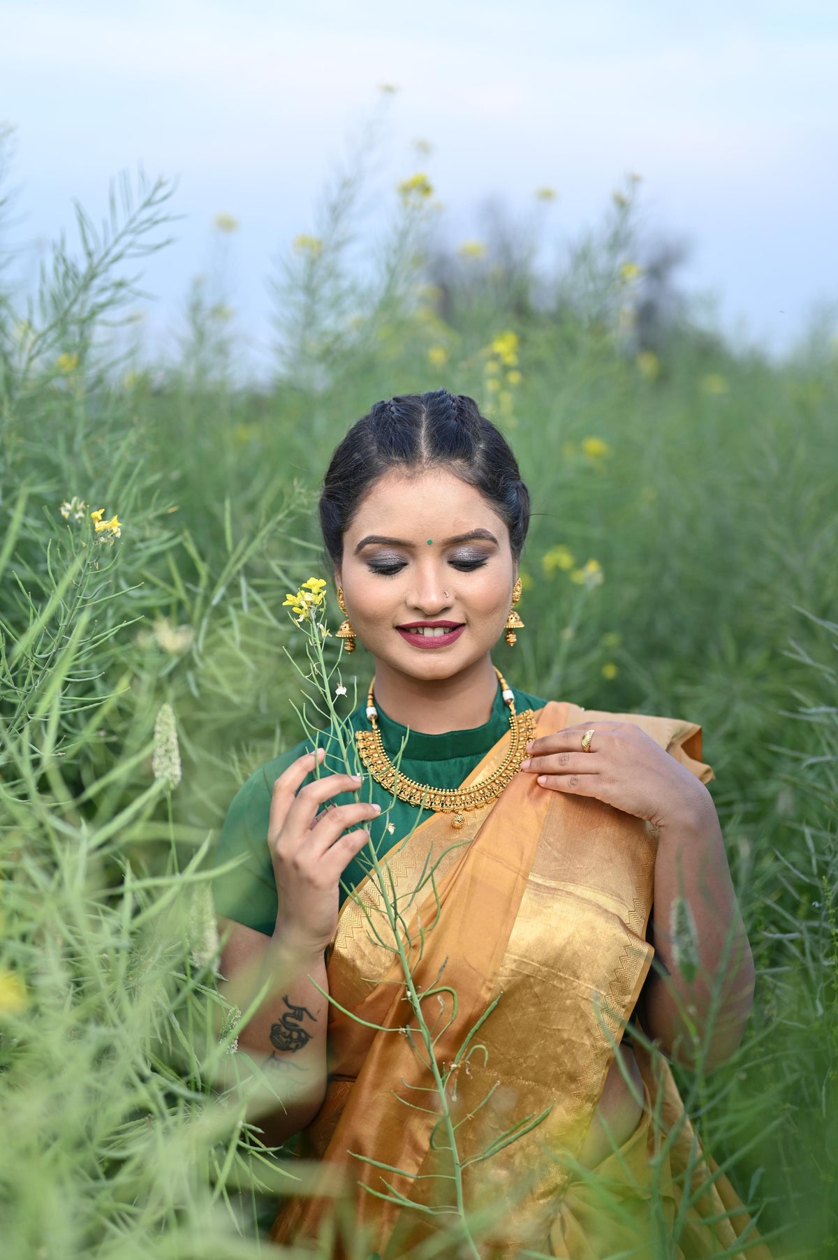 Gold-Plated Handcrafted Temple Necklace set – shivanshri
