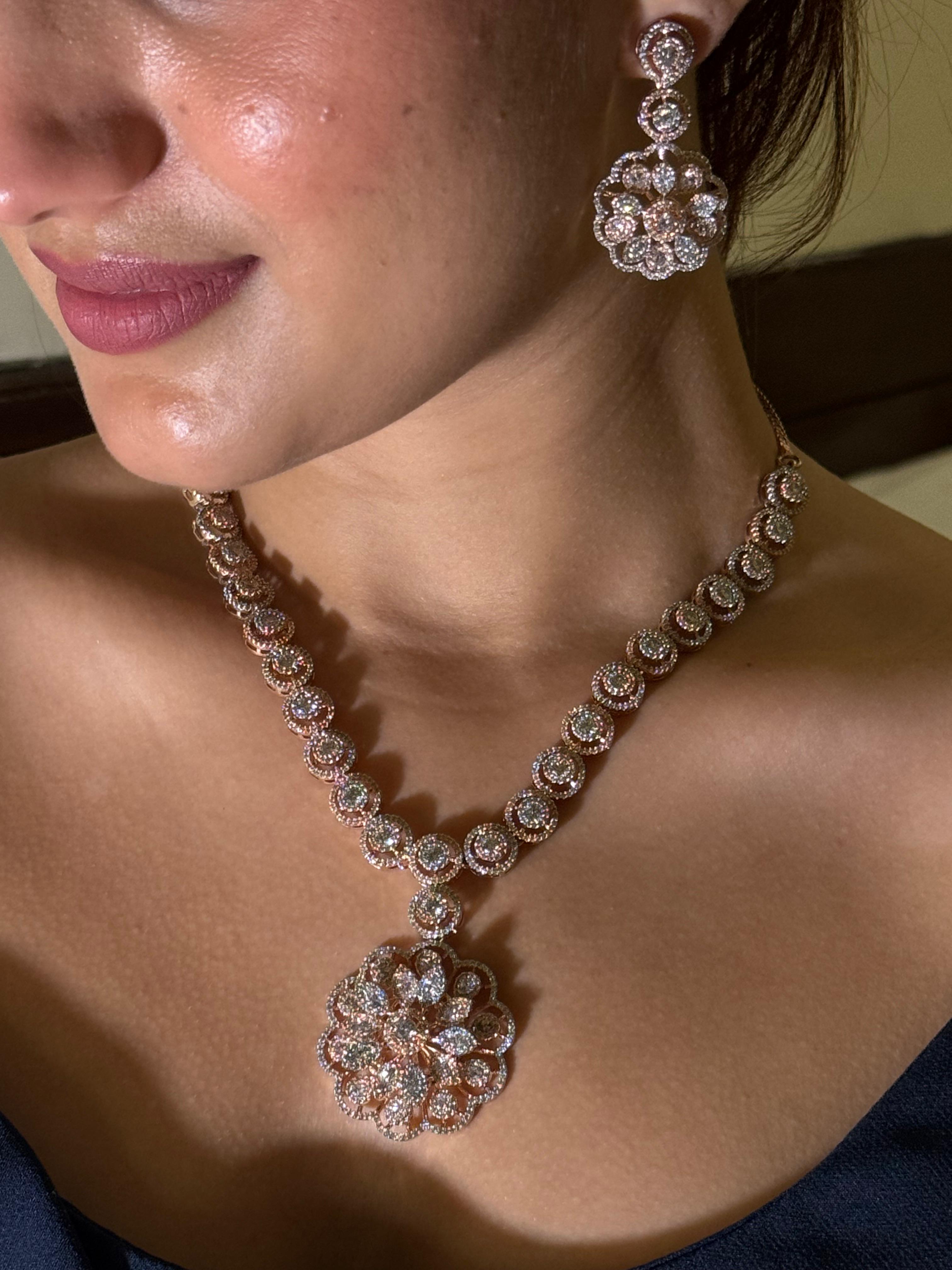 CZ Designer Necklace Set: Elegant Jewelry Collection