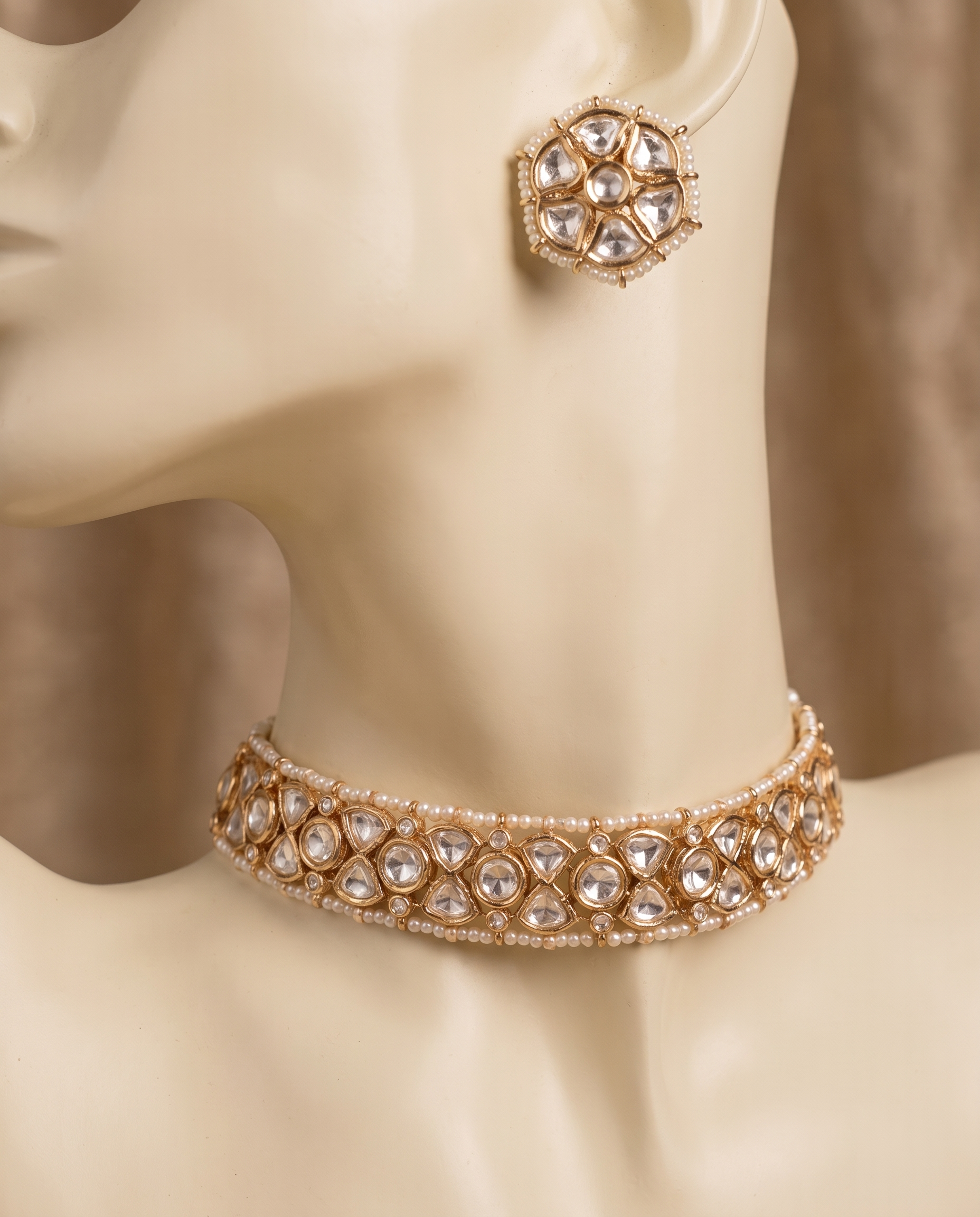 Ivory Pearl Kundan Choker Set – Heirloom Luxe Edit