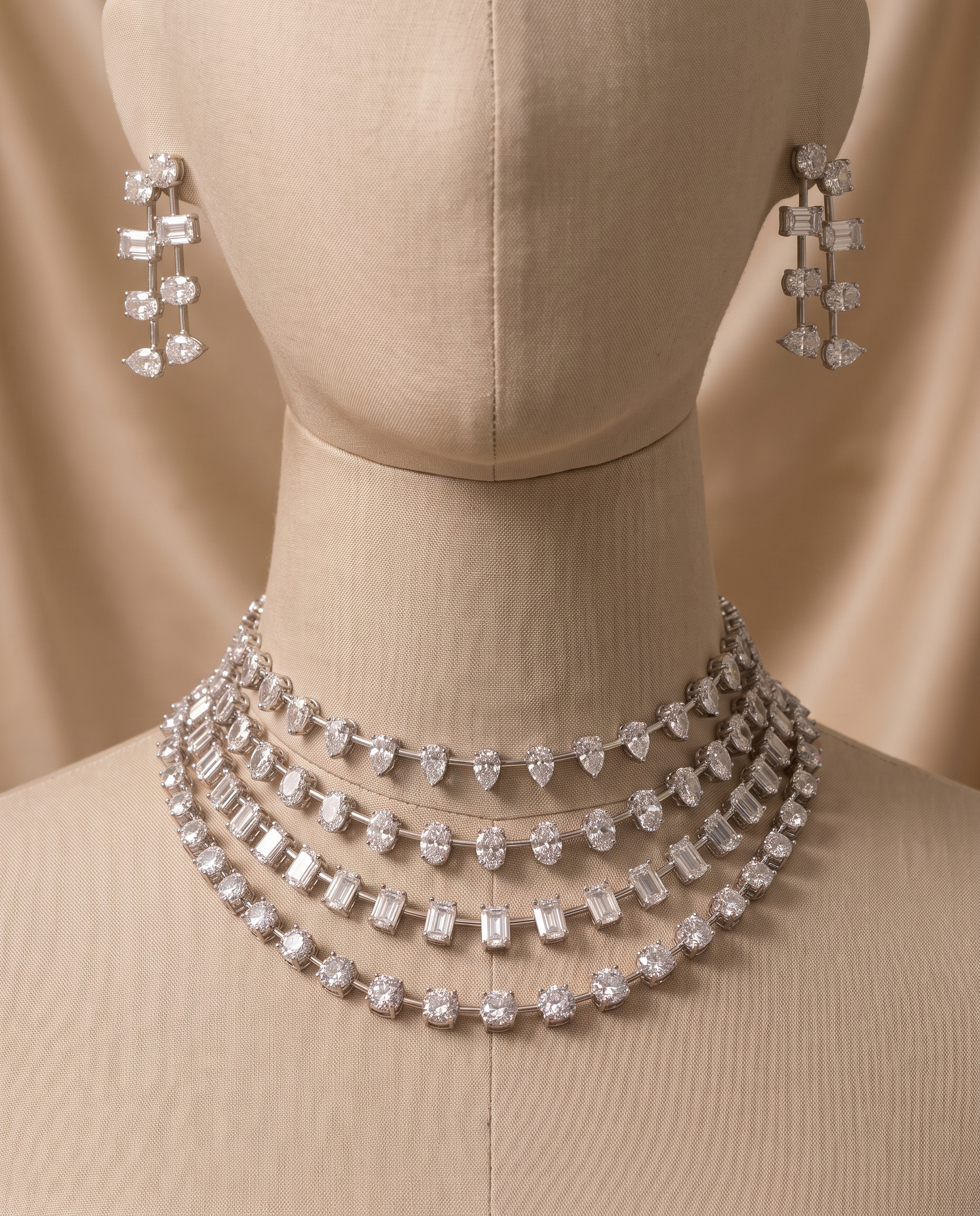 Celestial Layers Diamond Look Choker Set – Luxe Statement Edit