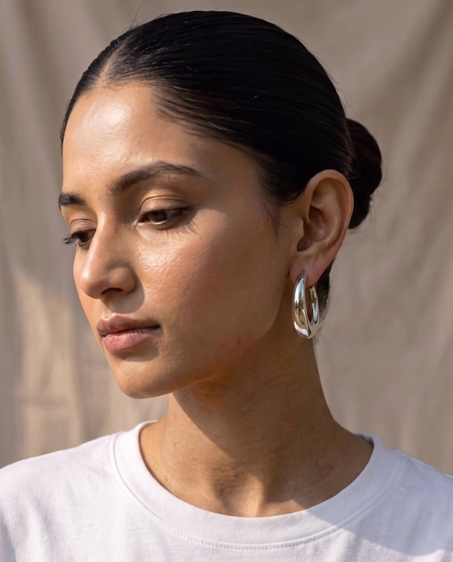 Silver-Plated Chunky Big Hoop Bali Earrings for Women Tapered Dome Design, Large Statement Hoops, Daily Party Wear Fashion Jewellery