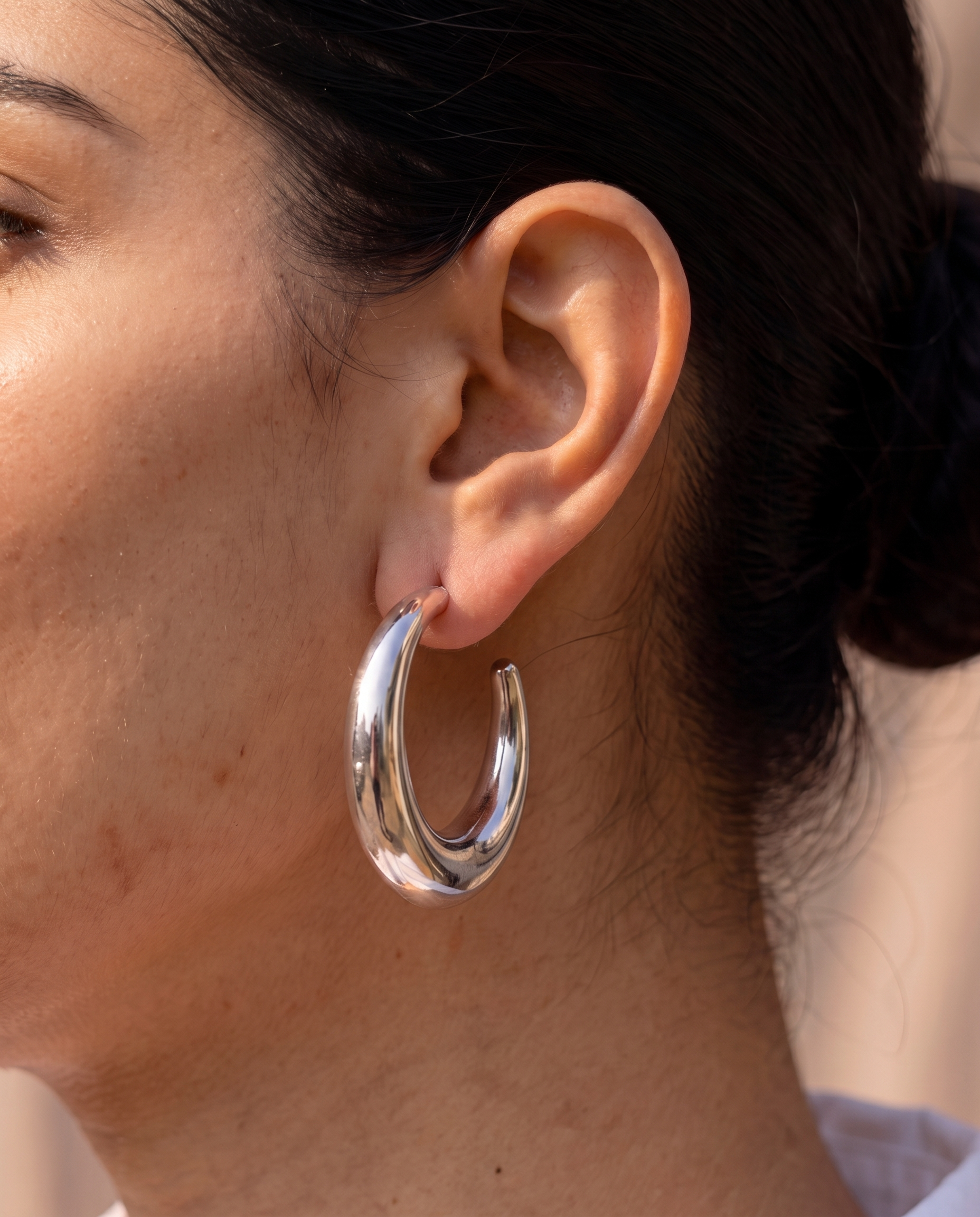 Silver-Plated Chunky Big Hoop Bali Earrings for Women Tapered Dome Design, Large Statement Hoops, Daily Party Wear Fashion Jewellery