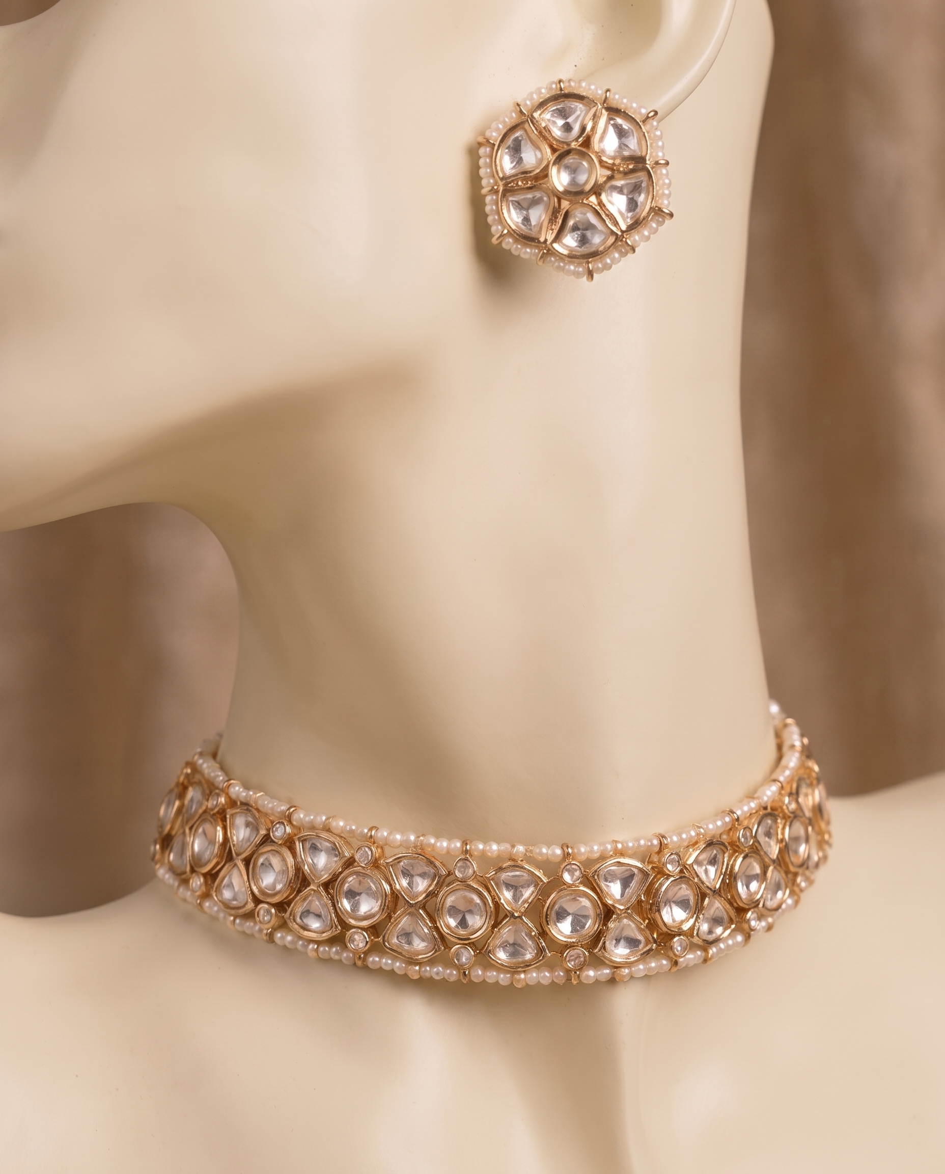 Ivory Pearl Kundan Choker Set – Heirloom Luxe Edit