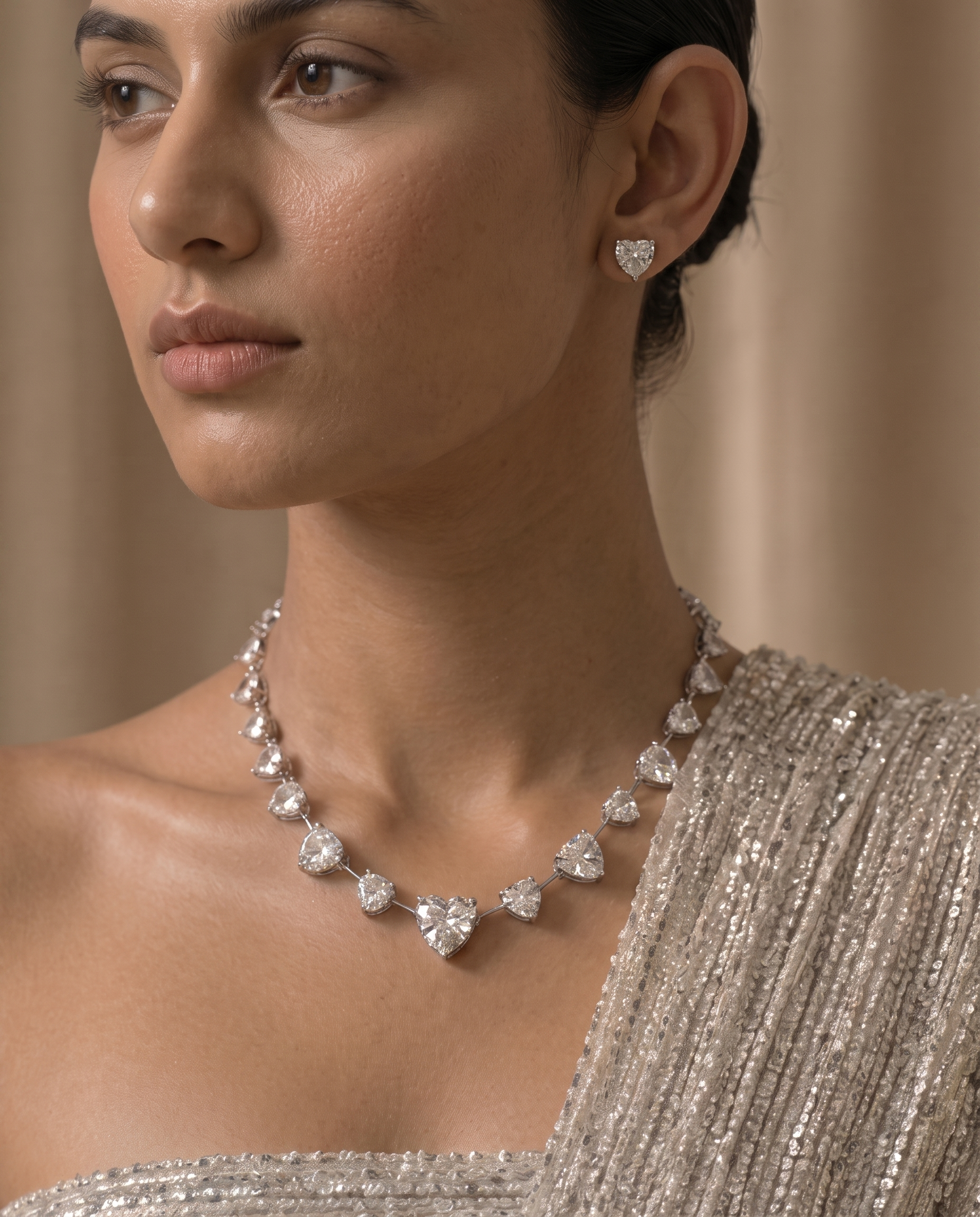 Crystal Heart Tennis Necklace Set – Romantic Luxe Edit