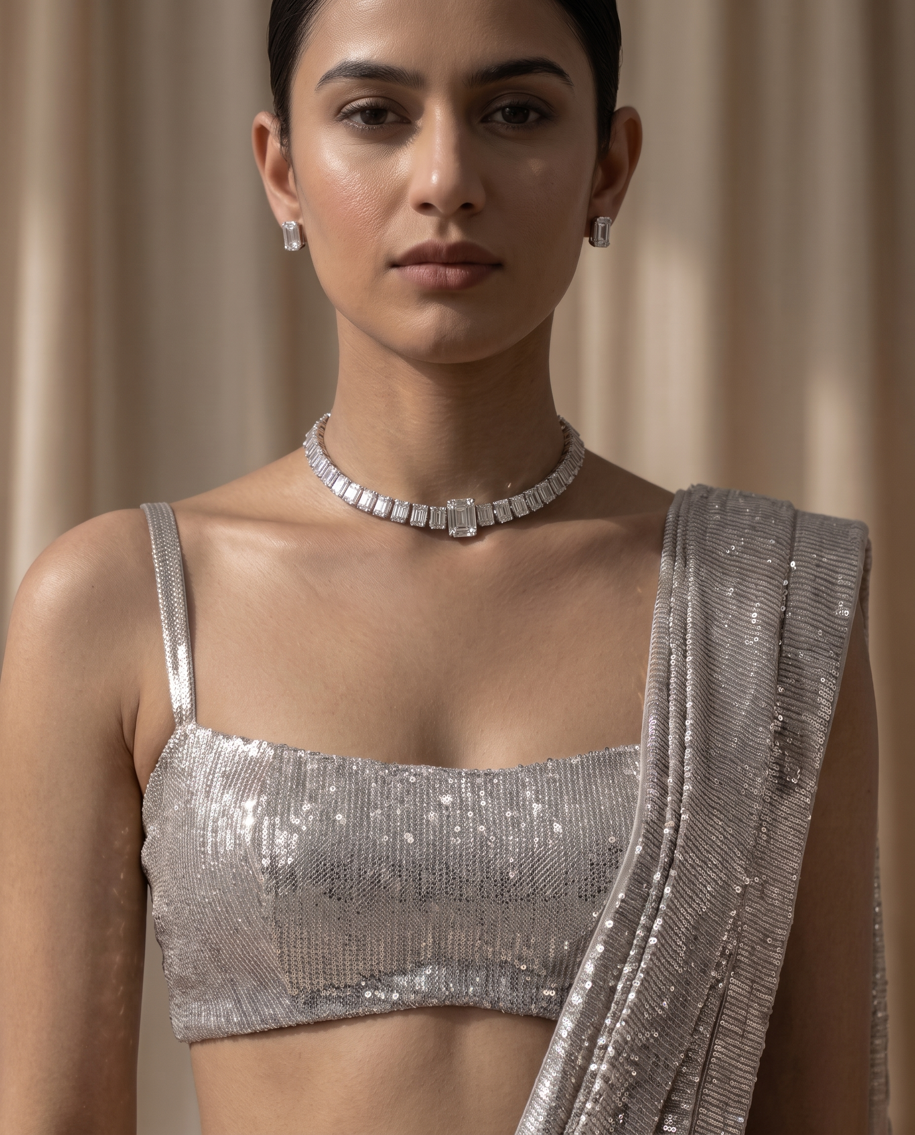Baguette Diamond Look Choker Set – Luxe Evening Edit
