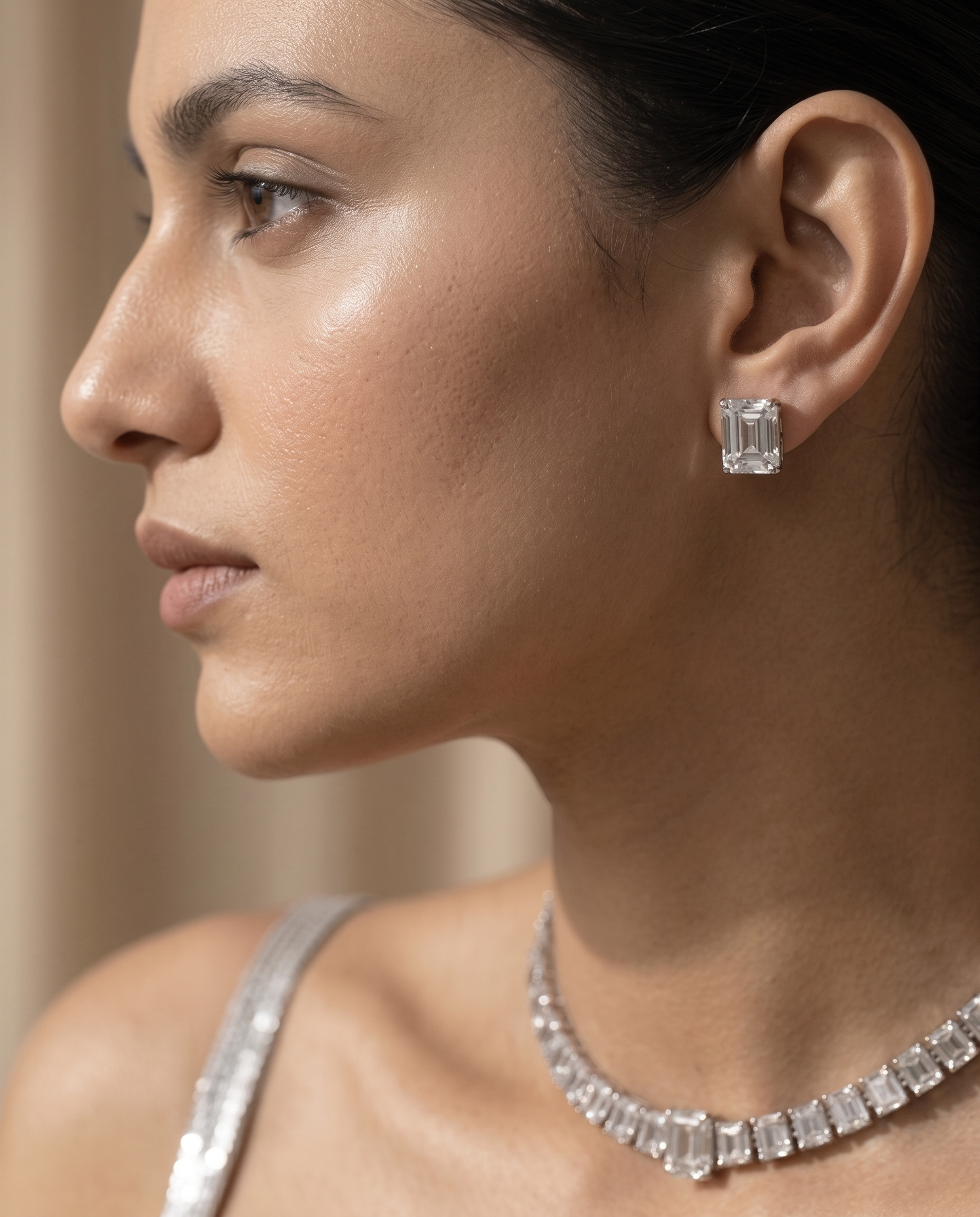 Baguette Diamond Look Choker Set – Luxe Evening Edit