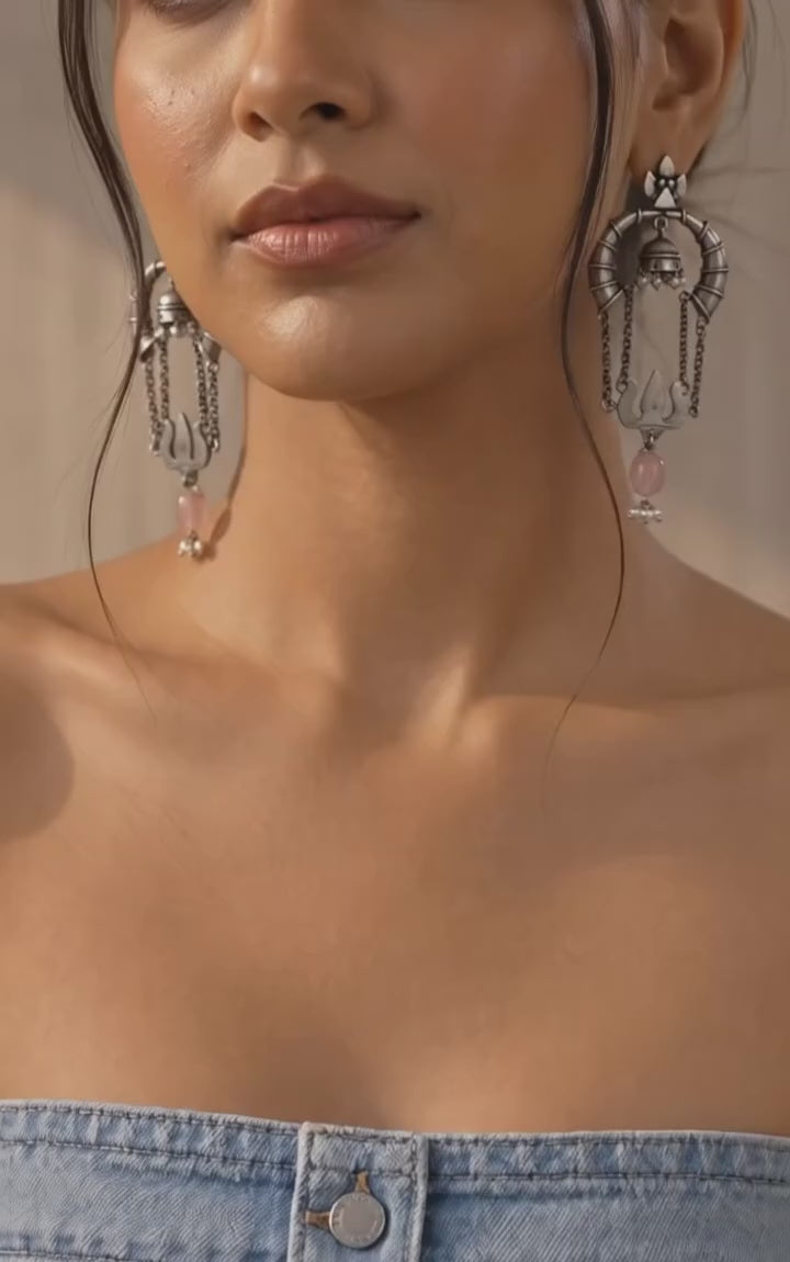 Pink Crystal Silver 925 AmarPali Earrings