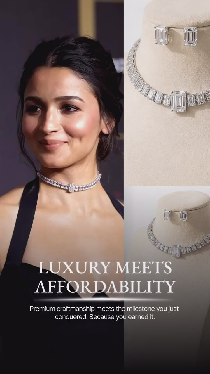 Baguette Diamond Look Choker Set – Luxe Evening Edit