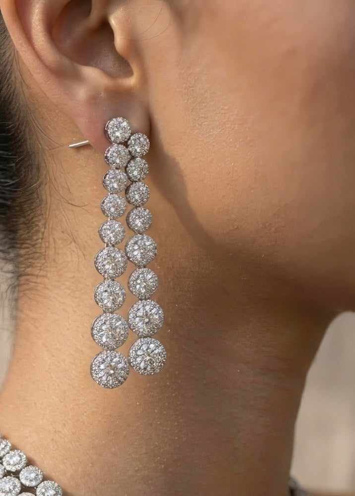 Diamante String Diad Two Layered Cubic Zirconia Necklace