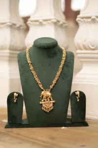 Temple-Inspired Elephant Design Gold-Plated Necklace