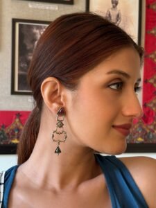 Silver 925 Earrings With Intricate Designs and Gemstones