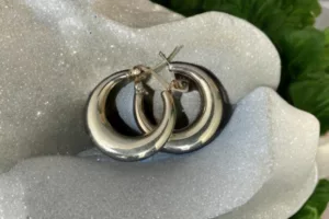 Elegant Silver Hoop Earrings – Timeless Crescent Design