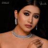 CZ Designer Choker Set with Pearl Drop