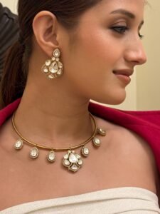 Luminous Grace Polki Necklace Set A Symphony of Sophistication and Tradition
