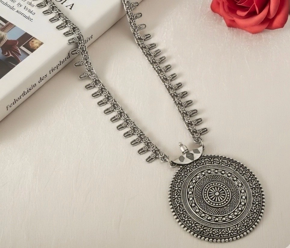 Antique Oxidized Silver Tribal Statement Necklace – A Timeless Ethnic Masterpiece
