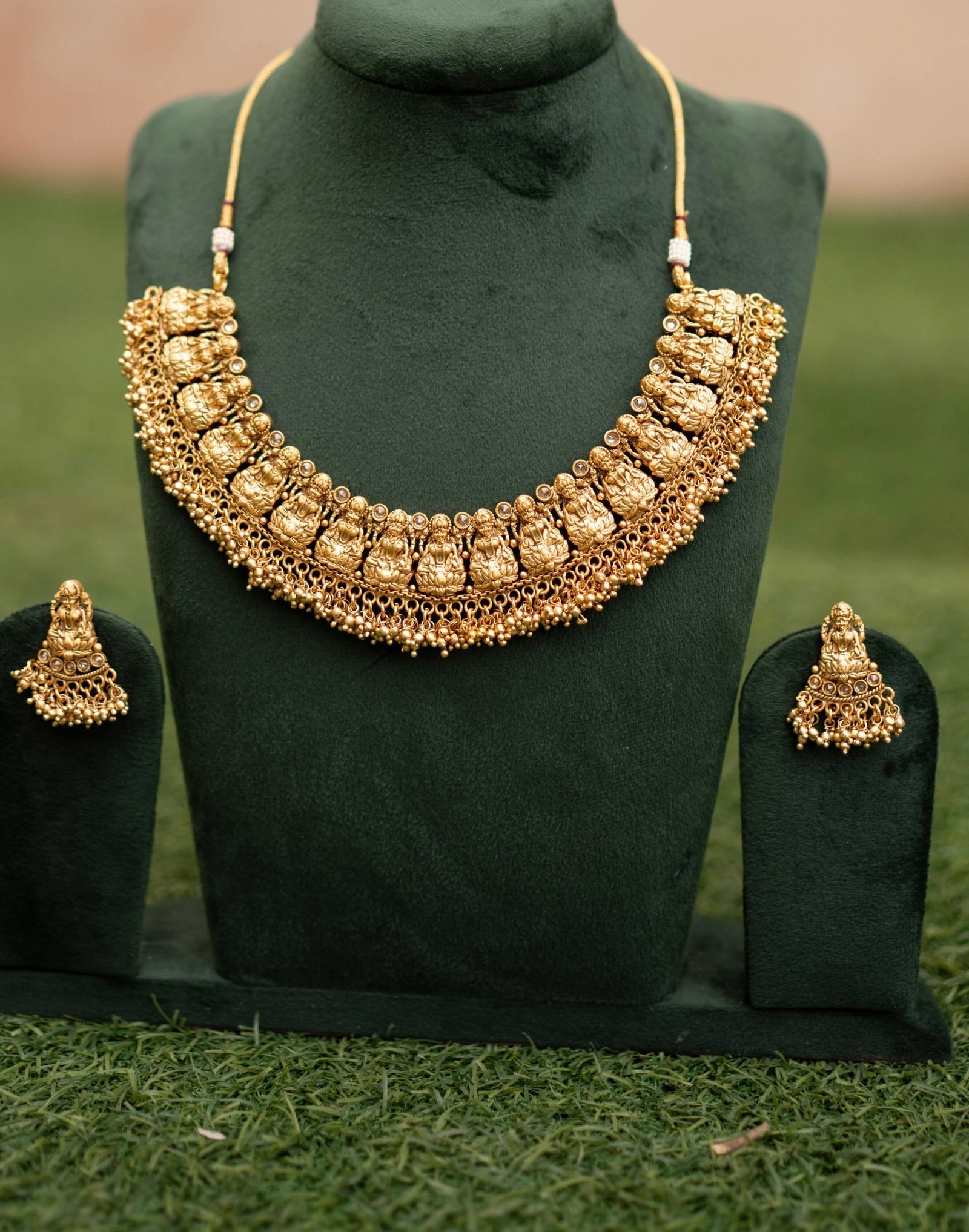 Gold Plated Handcrafted Temple Choker Set