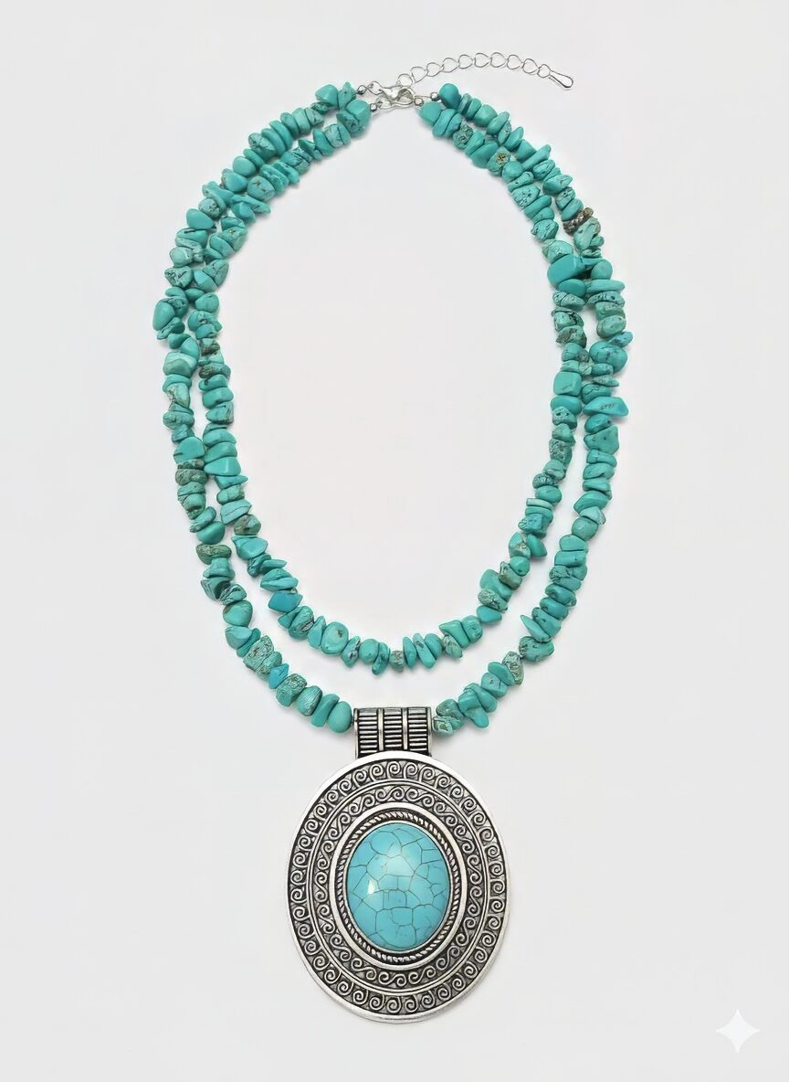 Turquoise Legacy Twin-Strand Pendant Necklace